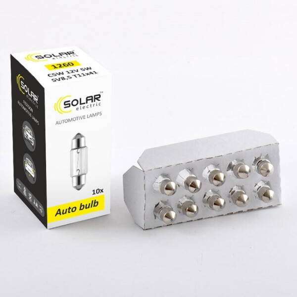 

Лампа розжарювання Solar C5W 24V 5W SV8.5 T11x41, 10шт