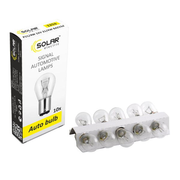 

Лампа розжарювання Solar P21/4W 12V 21/4W BAZ15d, 10шт