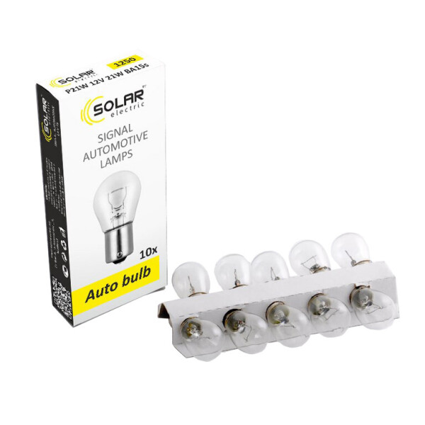 

Лампа розжарювання Solar P21W 12V 21W BA15s, 10шт