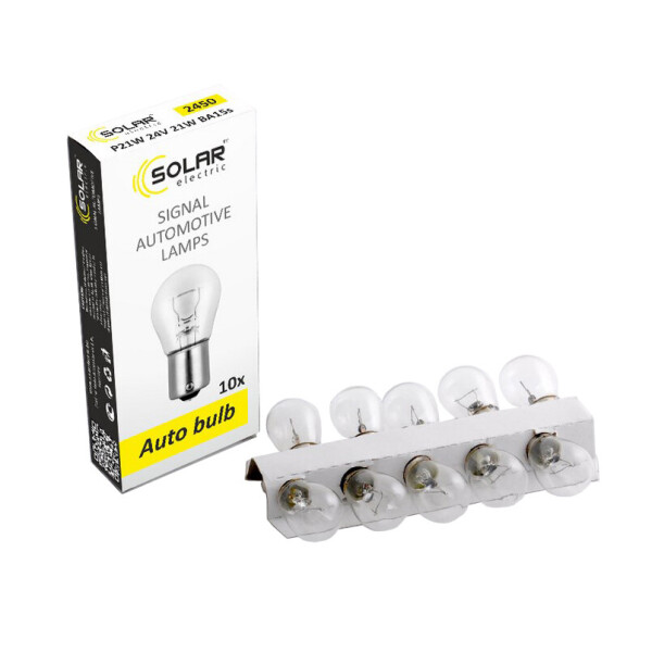 

Лампа розжарювання Solar P21W 24V 21W BA15s, 10шт