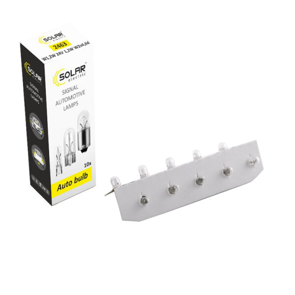 

Лампа розжарювання Solar W1,2W 24V 1,2W W2x4,6d, 10шт