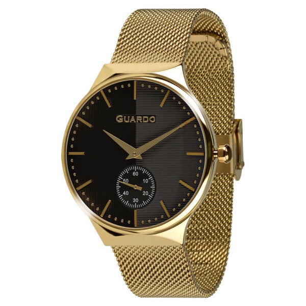 

Часы наручные женские Guardo Гуардо Premium Metallic кварцевые корпус золотой (012473(2)-3)