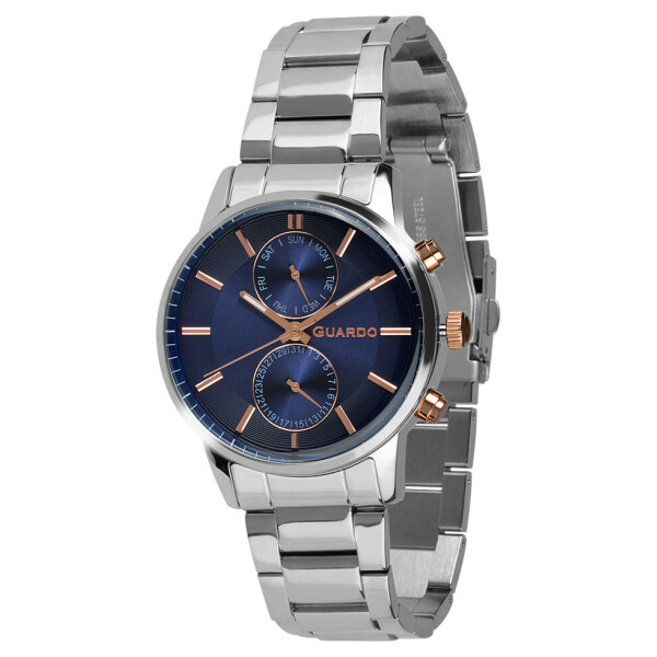 

Часы наручные мужские Guardo Гуардо Premium Metallic кварц корпус серебряный (B01068-4)