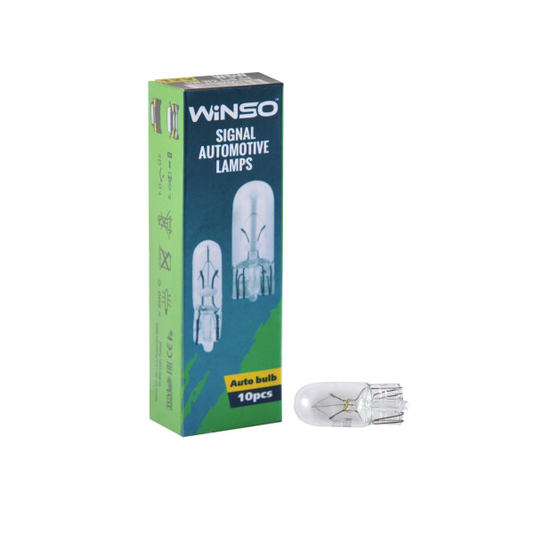 

Лампа розжарювання Winso 12V W5W 5W W2.1x9.5d, 10шт