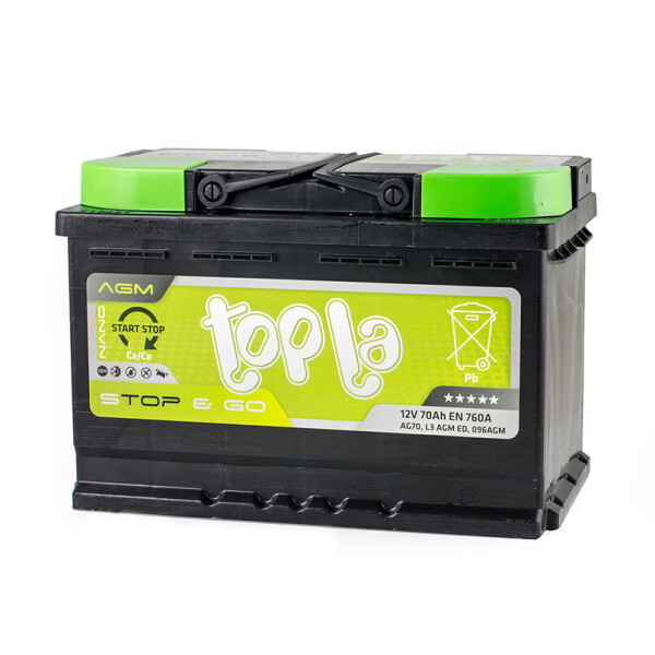 

Акумулятор Topla AGM 70 Ah/12V [- +]