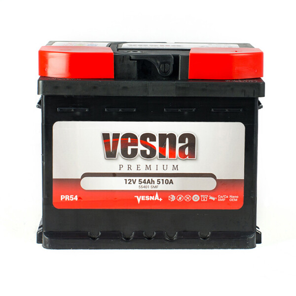 

Акумулятор Vesna Premium 54 Ah/12V [- +]