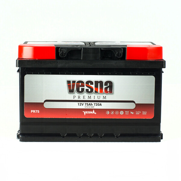 

Акумулятор Vesna Premium 85 Ah/12V [- +] низьких