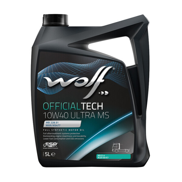 

Моторное масло Wolf Official Tech ULTRA MS 10w-40 5L
