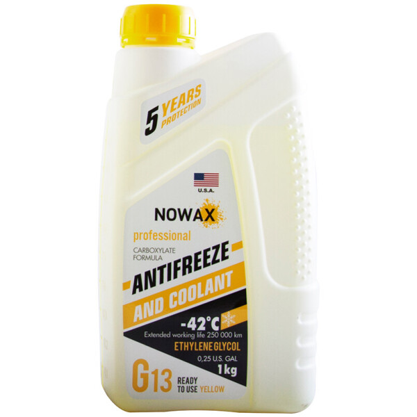 

Антифриз NOWAX YELLOW G13 (жовтий) 1kg