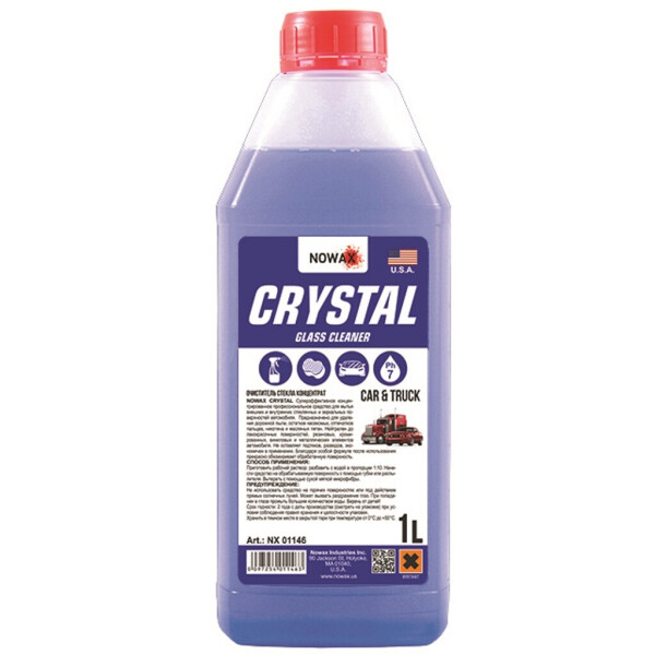 

Nowax Очиститель стекла CRYSTAL Glass Cleaner концентрат 1:10, 1л