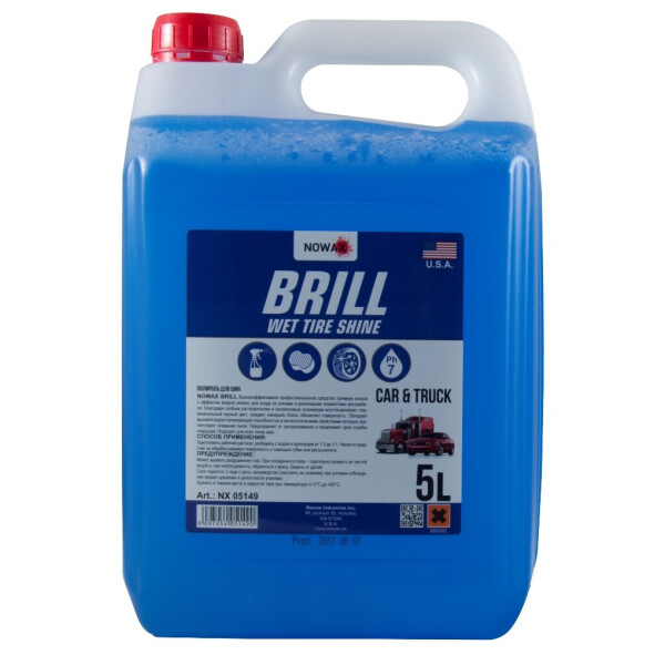 

Nowax Полироль для шин BRILL WET TIRE SHINE концентрат 1: 3; 1: 1, 5л