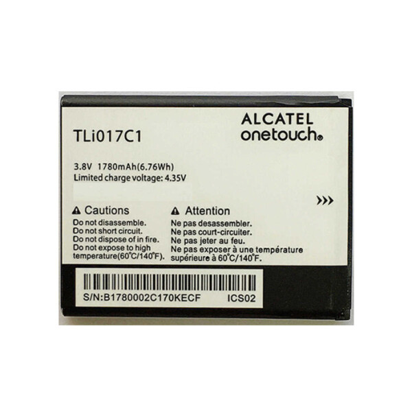 

Батарея Alcatel/TCL TLi017C1 (OT5027B Dawn, OT4060O Streak, OT4060A Ideal, OT5017 Pixi 3 4.5 4G)