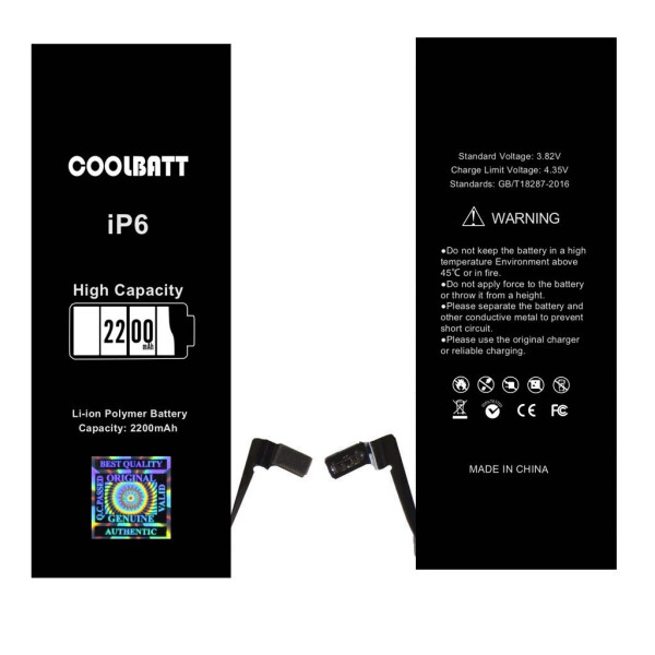 

Батарея CoolBatt для iPhone 6 (усиленная) 2200mAh