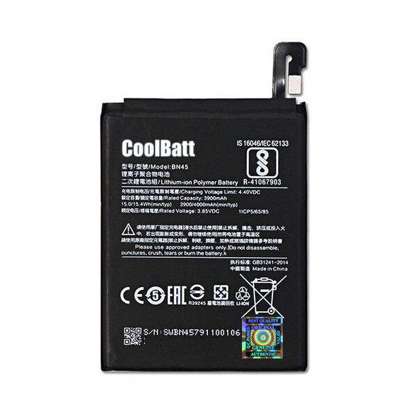

Батарея CoolBatt дляXiaomi BN45 (Redmi Note 5 / Note 5 Pro)
