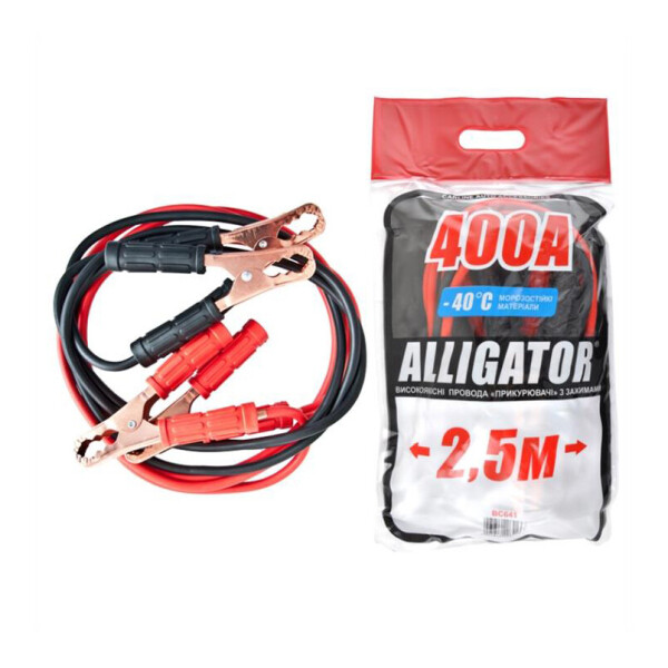 

Провода-прикурювачі Alligator 400А, 2,5м, поліетиленовий пакет