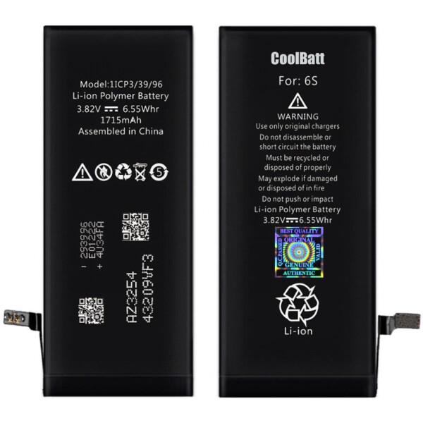 

Батарея CoolBatt для iPhone 6S (1715mAh)