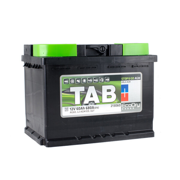 

Акумулятор TAB AGM 60 Ah/12V [- +]