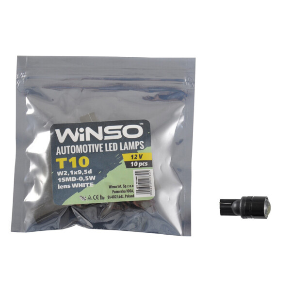 

LED автолампа Winso 12V SMD T10 W2.1x9.5d