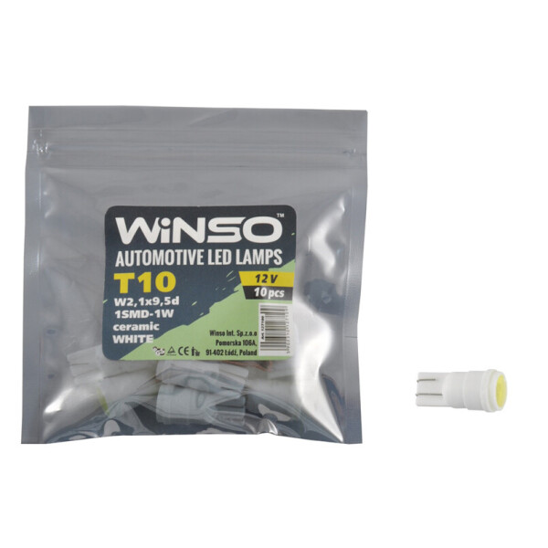 

LED автолампа Winso 12V SMD T10 W2.1x9.5d