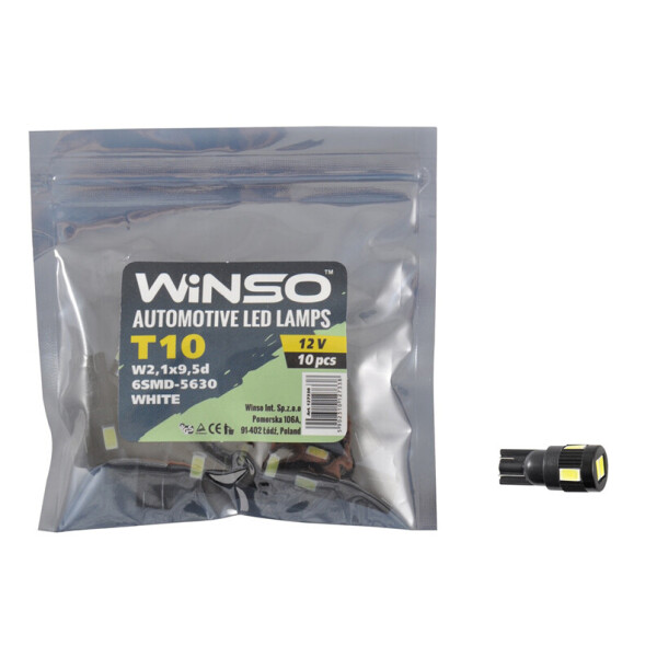 

LED автолампа Winso 12V SMD T10 W2.1x9.5d
