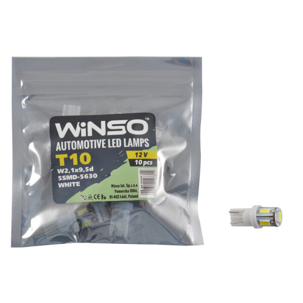 

LED автолампа Winso 12V SMD T10 W2.1x9.5d