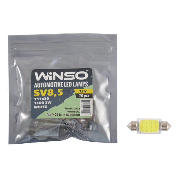 

LED автолампа Winso 12V COB SV8.5 T11x39