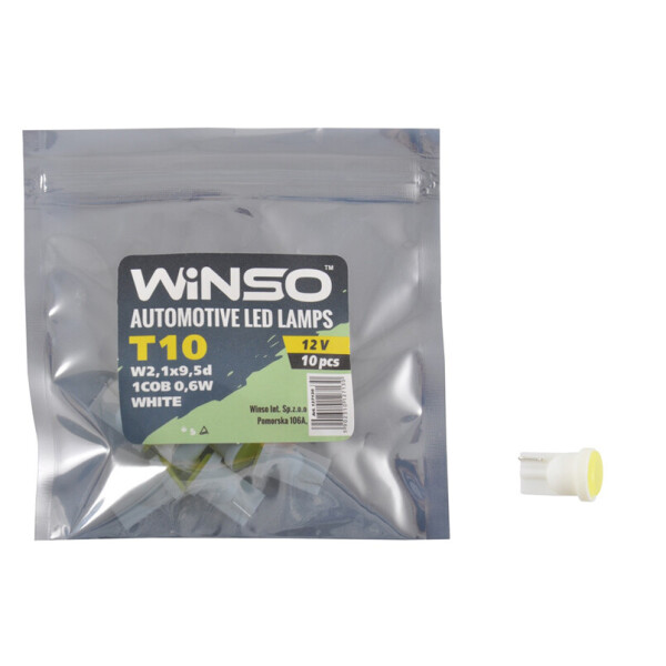 

LED автолампа Winso 12V COB T10 W2.1x9.5d