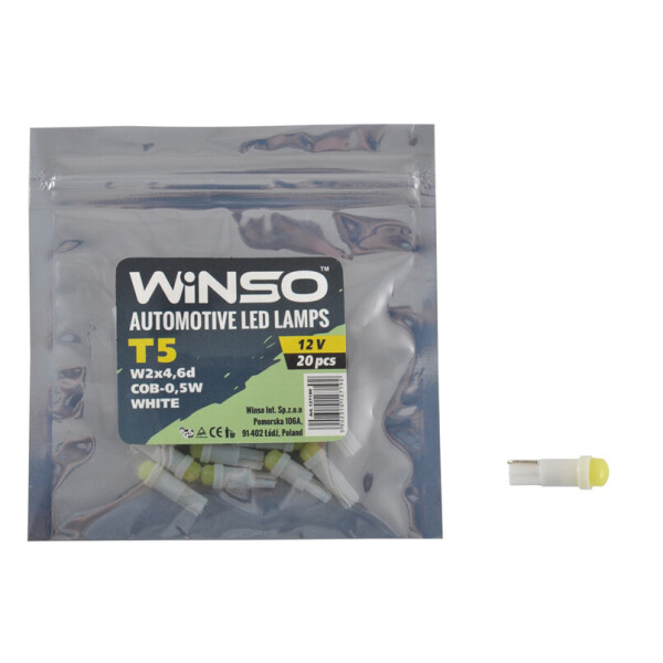 

LED автолампа Winso 12V COB T5 W2x4.6d