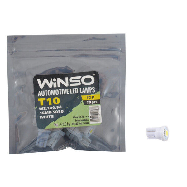 

LED автолампа Winso 12V SMD T10 W2.1x9.5d