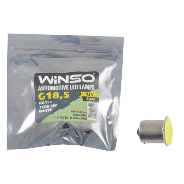 

LED автолампа Winso 12V COB G18.5 BA15s