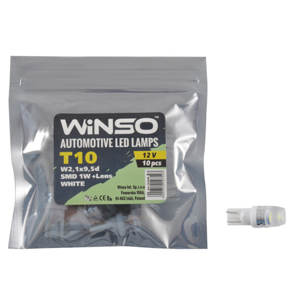 

LED автолампа Winso 12V SMD T10 W2.1x9.5d 1LED
