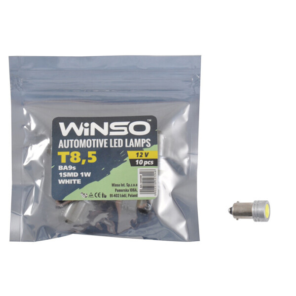 

LED автолампа Winso 12V SMD T8.5 BA9s
