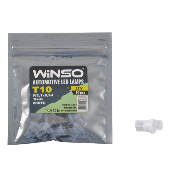 

LED автолампа Winso 12V FLUX T10 W2.1x9.5d
