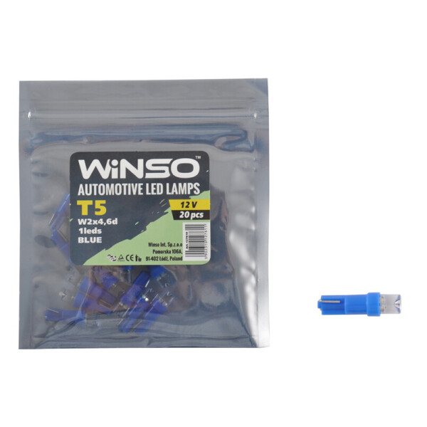 

LED автолампа Winso 12V FLUX T5 W2x4.6d