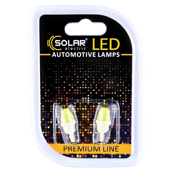 

LED автолампа Solar 12V T10 W2.1x9.5d 1COB white, 2шт