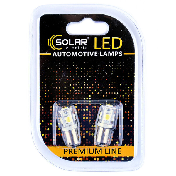 

LED автолампа Solar 24V T8.5 BA9s 5SMD white, 2шт