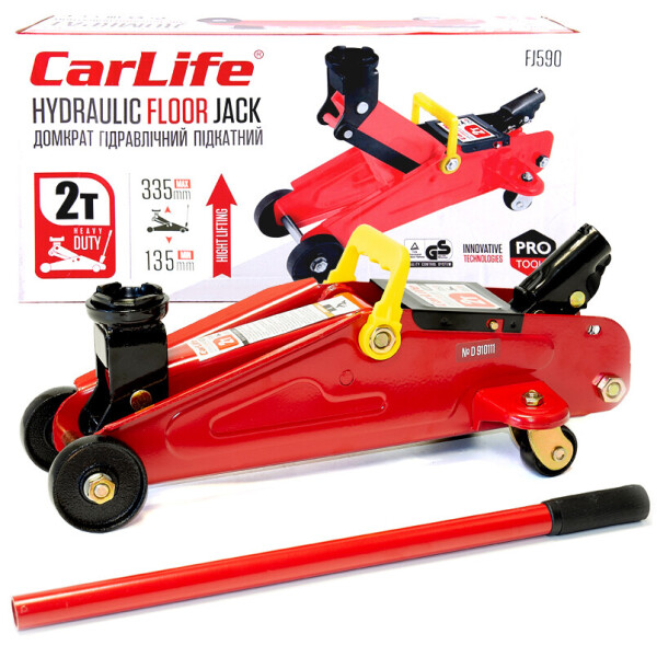 

Домкрат подкатной CarLife 2т 135-335мм FJ590