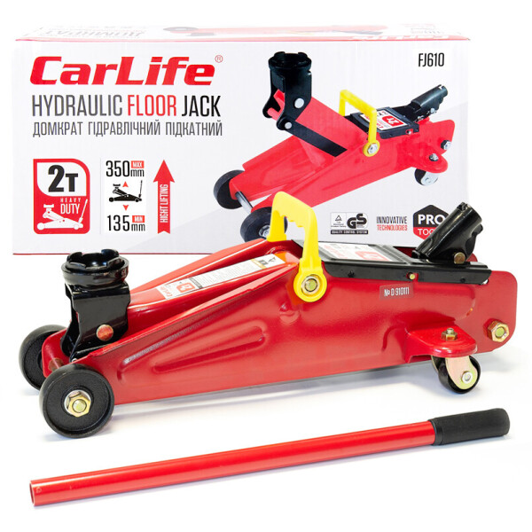 

Домкрат подкатной CarLife 2т 135-350мм FJ610