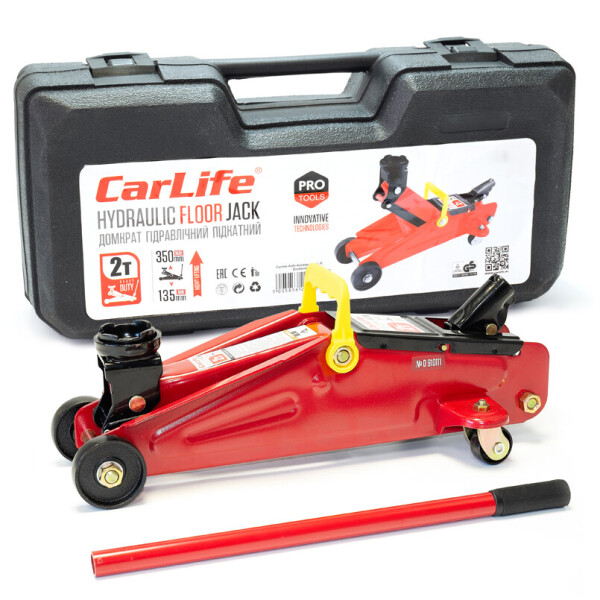 

Домкрат подкатной CarLife 2т 135-350мм в кейсе FJ610P