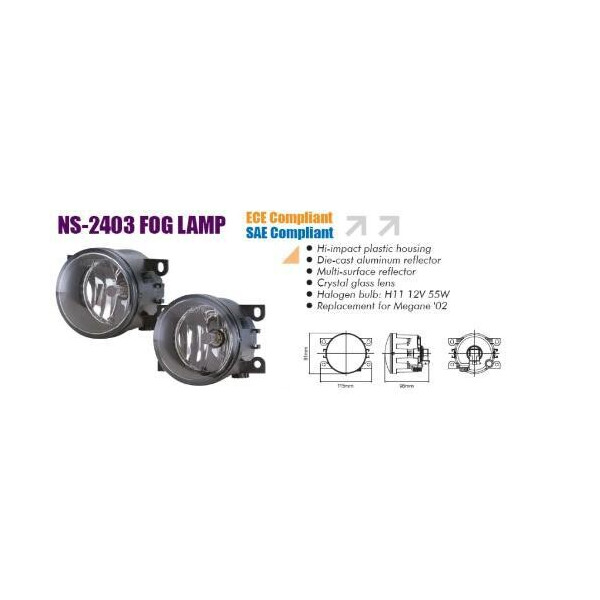 

Фары доп. модель Renault Scenic II / Laguna II / Megane II / Logan 2005 / NS-2403 / H11-12V-55W