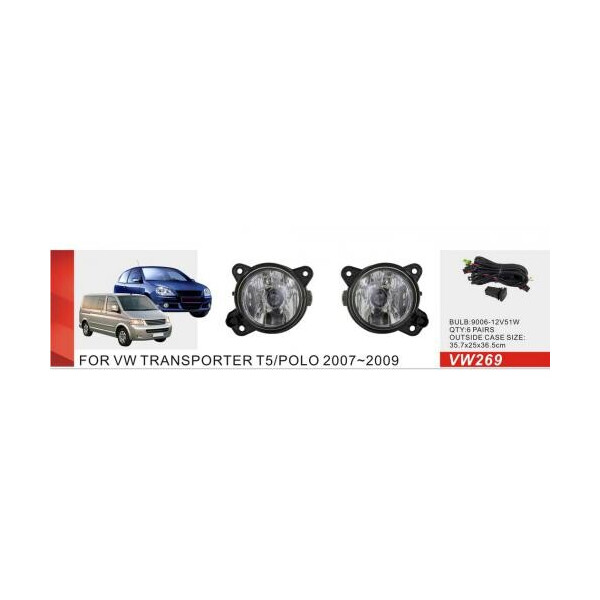 

Фары доп. модель VW Polo 2007-09 / Transporter T5 2010- / VW-269W / эл.проводку