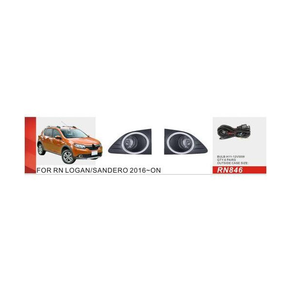 

Фары доп. модель Renault Sandero / Logan 2016-/ RN-846W / H11-55W / эл.проводку