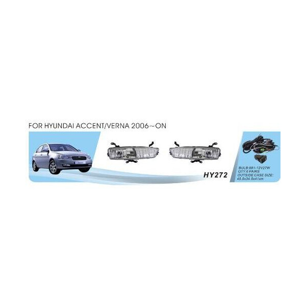 

Фары доп. модель Hyundai Accent / Verna 2006-10 / HY-272W / 881-27W / эл.проводку