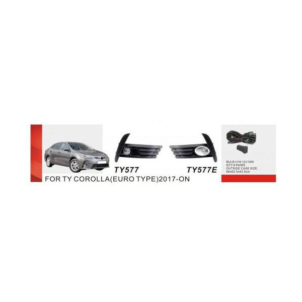 

Фары доп. модель Toyota Corolla 2016-18 / TY-577E-A / H16-19W / эл.проводку