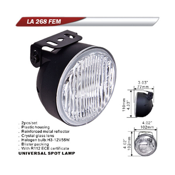 

Фара дополнительная DLAA 268FEM-W / H3-12V-55W / D = 102mm