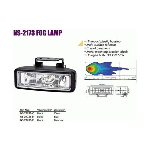

Фары дополнительные NS-2173 F-B-C H3 / 12 В / 55W / 159 * 54mm