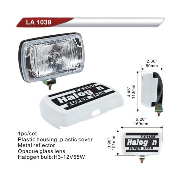 

Автофара DLAA 1039-W/H3-12V-55W/159 * 101mm/крышка