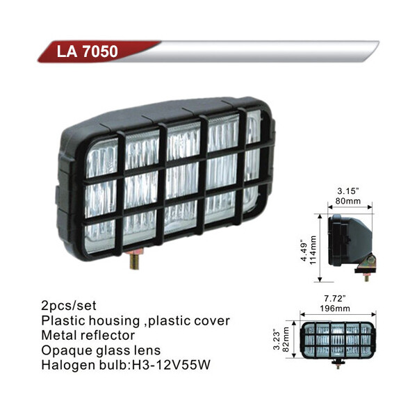 

Фара дополнительная DLAA 7050-W / H3-12V-55W / 196 * 82mm / решетка