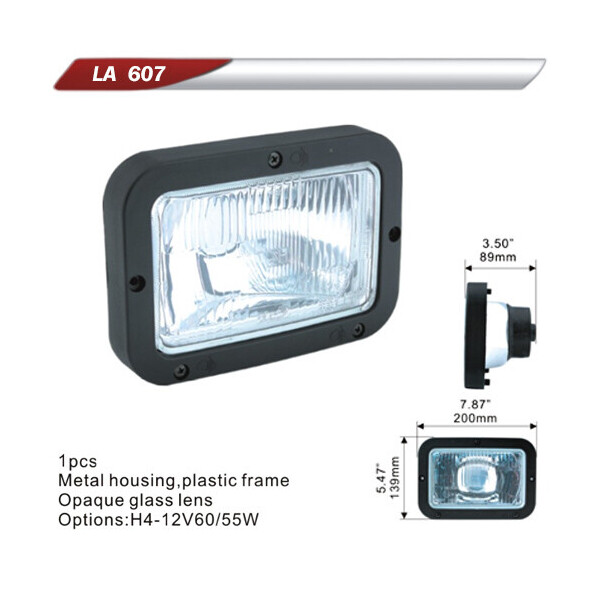 

Автофара DLAA 607-W/H4-12V-60/55W/200 * 139mm