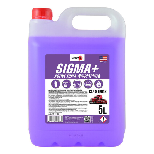 

Nowax активная пена Sigma + Active Foam Dosatron концентрат для бесконтактной мойки 5л